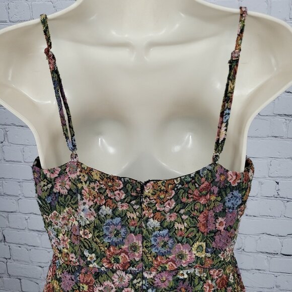 Urban Outfitters Multicolor Woven Floral Strappy Stretch Mini Dress Medium M - Picture 8 of 11